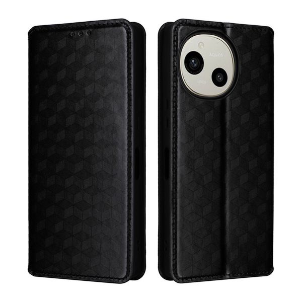 Magnetic Buckle 3D Patterned Leather Case For Sharp Aquos R9