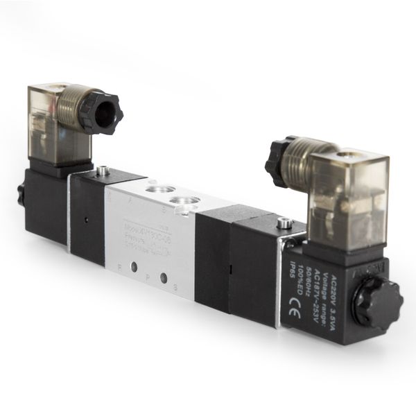4V130C-06 5/3 Way Pneumatic Solenoid Valve, AC220V Double Electrical