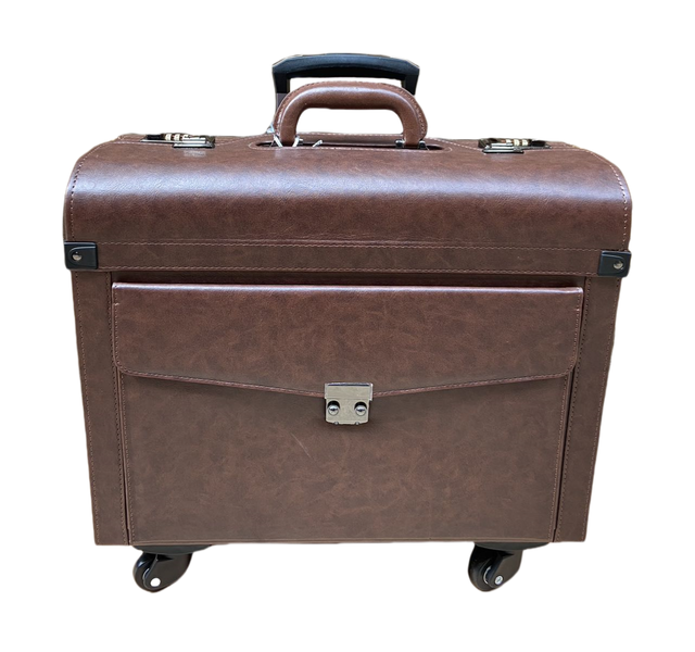 Laptop Pilot Case with 4 Wheels - Brown