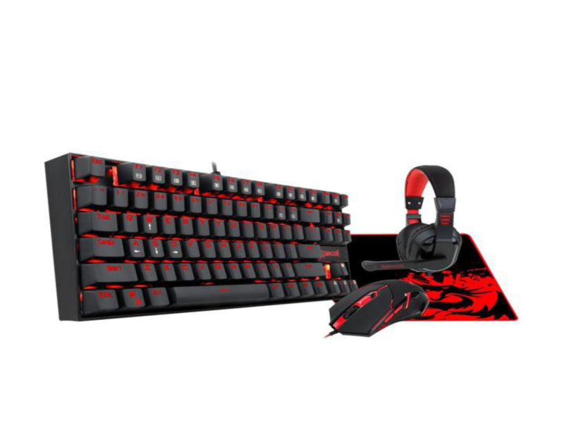 Redragon 4in1 Gaming Combo - Mechanical Keyboard, Headset, Mouse &amp; Pad