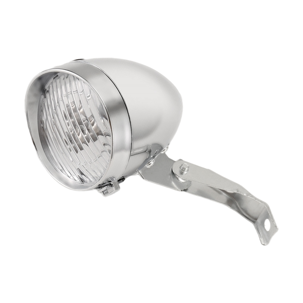 Bike Accessory Front Light Bracket Vintage 3LED Headlight (Silver)