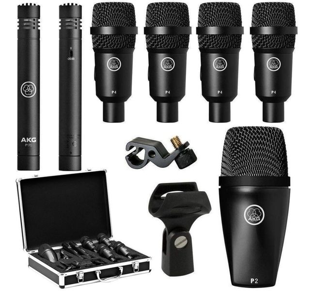 AKG Drum Set Session 1, High-Performance 7-Piece Drum Microphone Set