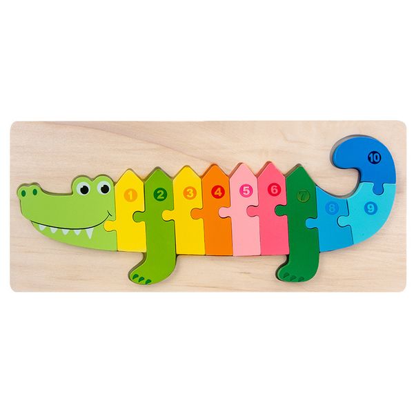 Big Crocodile 3D Puzzle Wooden Toys Puzzle Kids Early Education for Kids