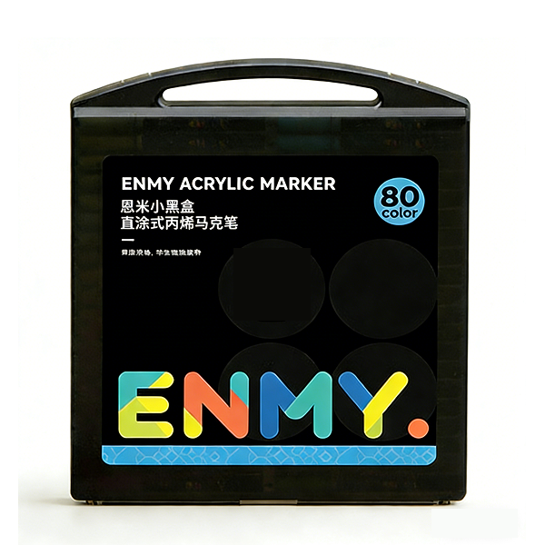 80-Colour Acrylic Paint Marker Set - Direct Liquid Ink Markers in Black