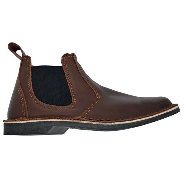 Brown Leather Gusset Boots - Men