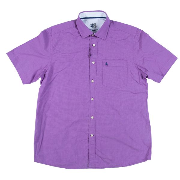 Z3 - Men's Peri Checkered Cotton Short Sleeve Casual Shirt