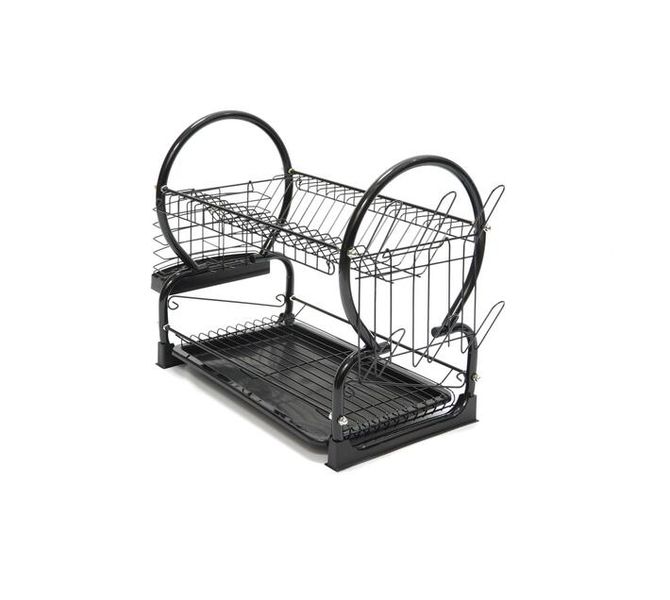 Elegant 2 - Layer Dish Drying Rack - Black