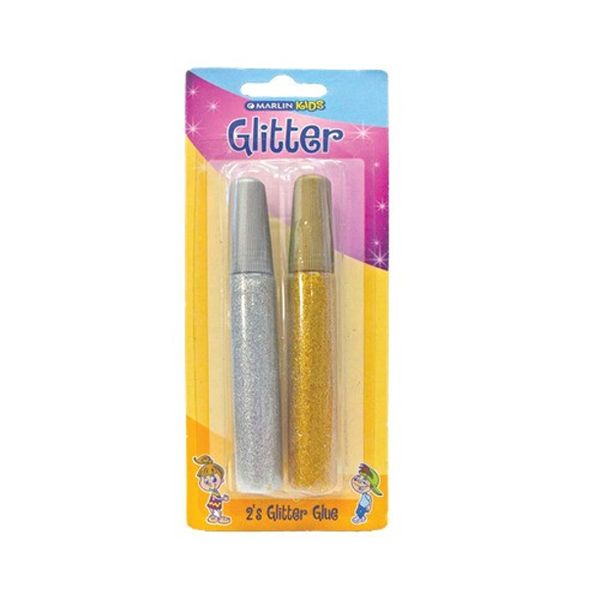 Marlin Kids Glitter Glue Tubes 10ml 2'S