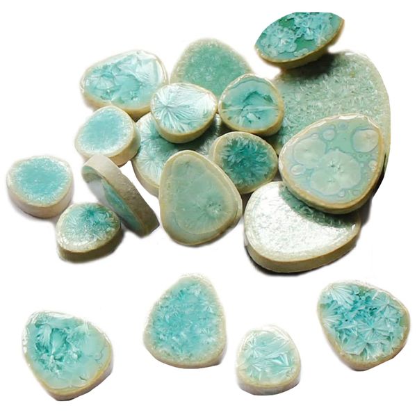 Craft Multifunctional Turquoise Crystal Ceramic Patch Mosaic Tiles (100g)