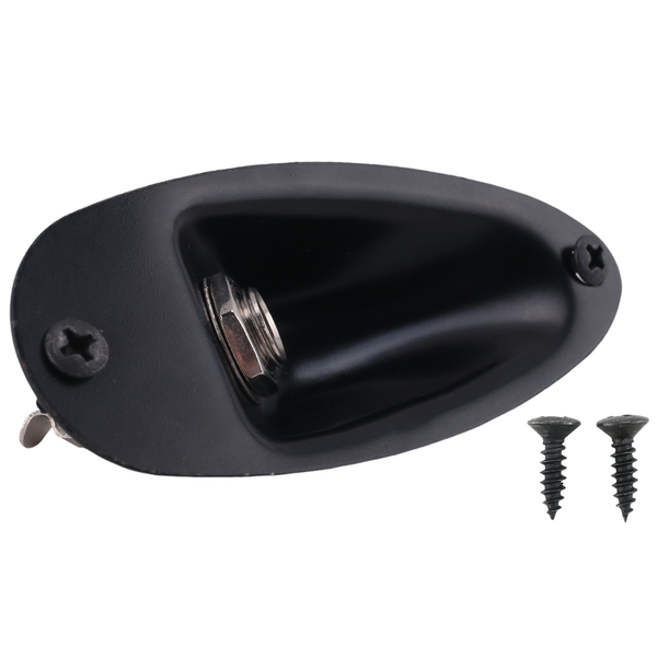 Black Boat Style 1/4 inch Guitar Pickup Output Input Jack Plug Socket
