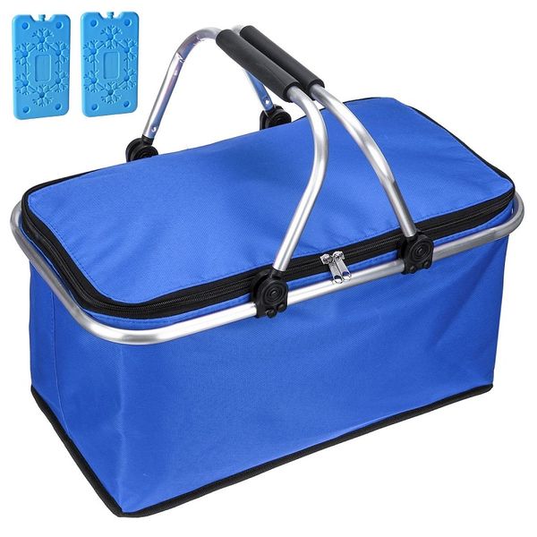 GoVogue - Picnic &amp; Outdoor Cooler Bag With 2x Ice Bricks (3 Piece Set)