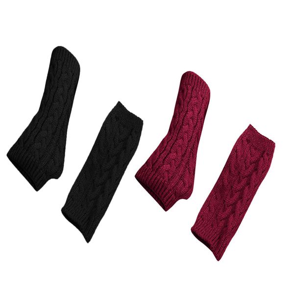 Cable Knit Arm Warmers, Women's Fingerless Wrist Sleeves - 2 Pack