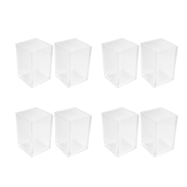 Acrylic Pen Holder 2 Pack Desktop Stationery Organizer For Office