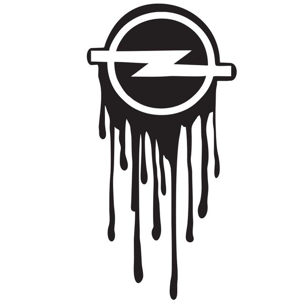 Opel White Drip Sticker - Large