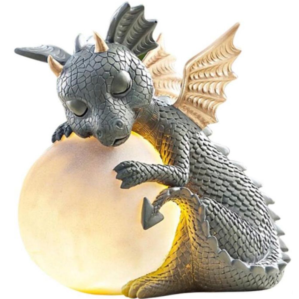Garden Decor Solar Light Dragon Statue Sleeping(16cm)