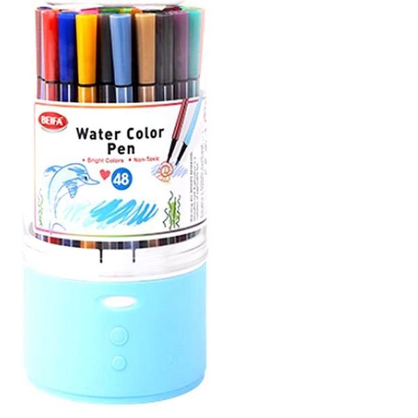 Beifa 48-Color Watercolor Pen Set -3 x Tins With 48 Pcs