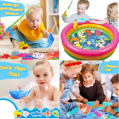 Magnetic Fishing Toy Game with Water Rainbow Pool for Toddler Kids