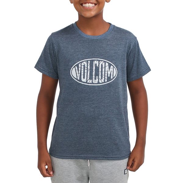 Volcom-Two Stroke Boys Ss Tee-Navy Melange