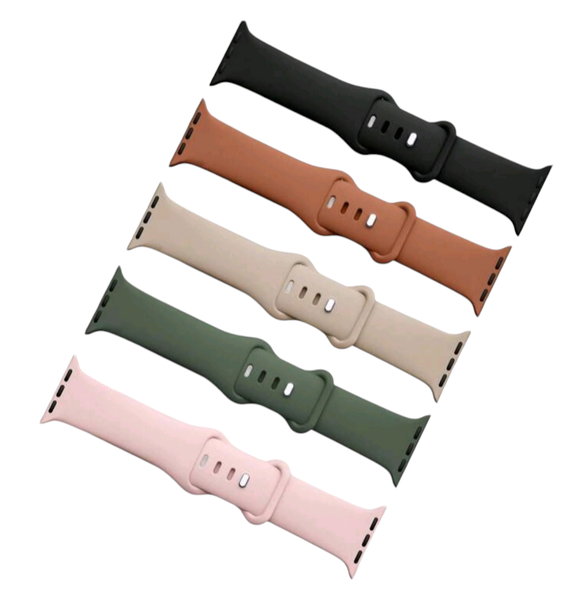 5 Dark Silicone Strap Compatible with Apple Watch (Series 1 -9) 38/40/41mm