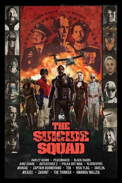 The Suicide Squad (Team) Poster with Black Frame