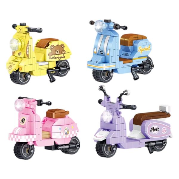 Motorcycle Building Block Toys - Multicolour - 4 Pack
