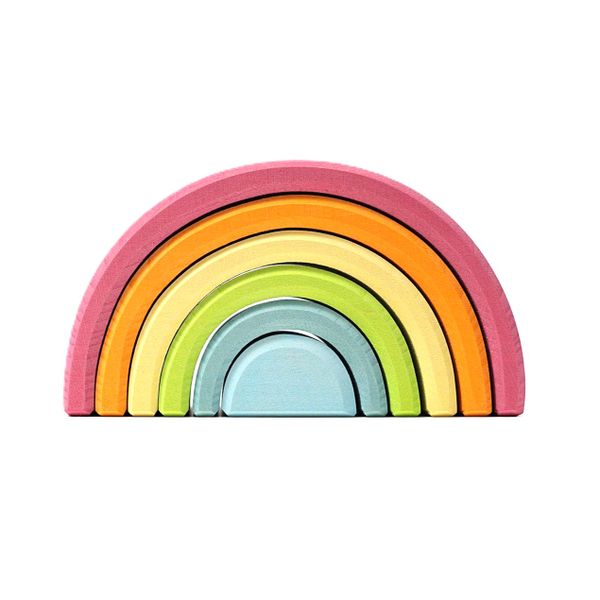 Grimm's Medium Pastel Rainbow Stacker Set of 6