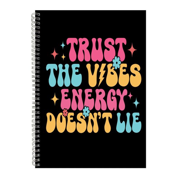 Vibes A4 Notebook Spiral Lined Motivational Saying Graphic Notepad Gift 216