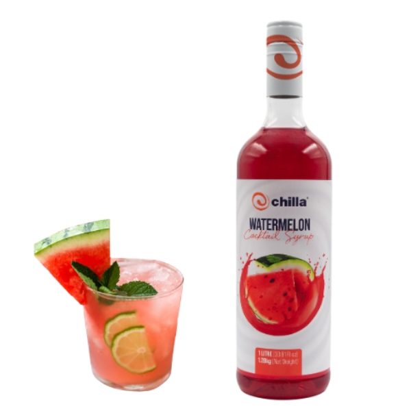 Chilla Watermelon Cocktail Syrup 1L - Coffee, Mocktails, Fruity, Sodas