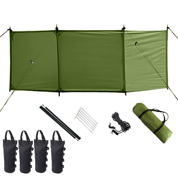 5.2X1.4M Camping Windbreaker Kit Camping Braai Shield with 4 Pcs Sand Bags