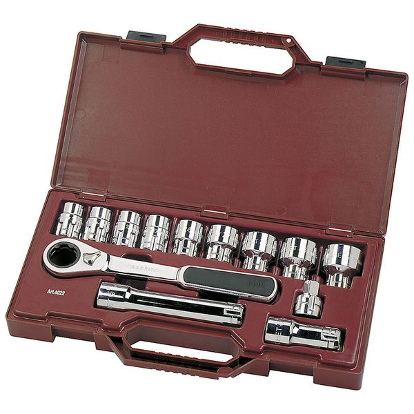 Kraftwerk 13-Piece Pass-Through Socket Wrench Set, 19-34 mm