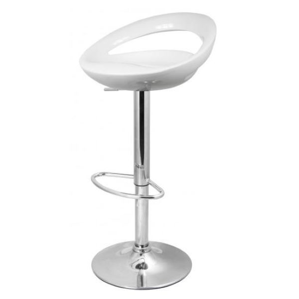 Cutout Bar Stool Glossy - White