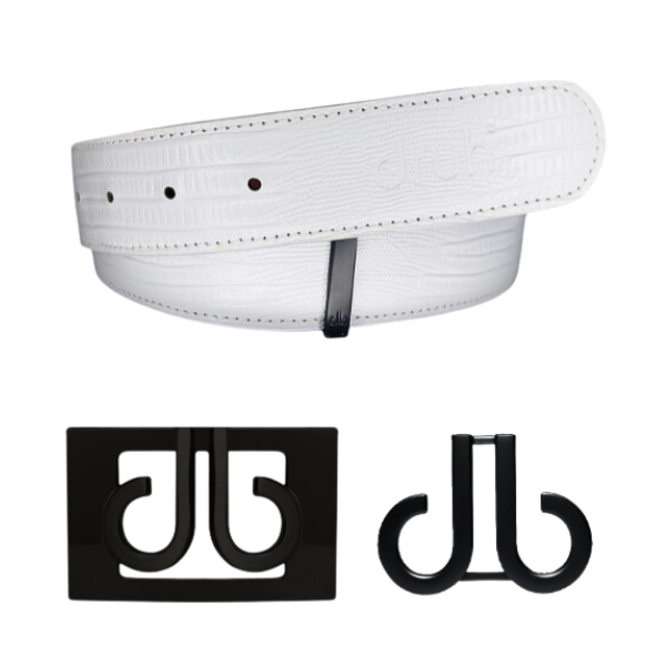 Druh White Lizard Leather Belt Including Two Buc image