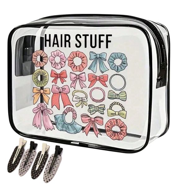 Transparent "Hair Stuff" Cosmetic &amp; Hair Accessories Storage Bag
