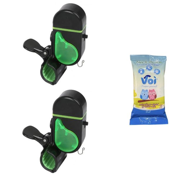 2 Fishing LED and Sound Alarms With Wipes