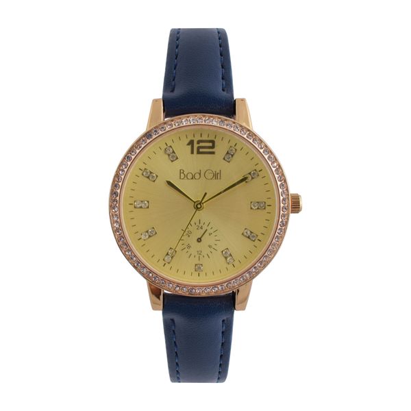 Bad Girl Hustle Watch - Gold &amp; Navy