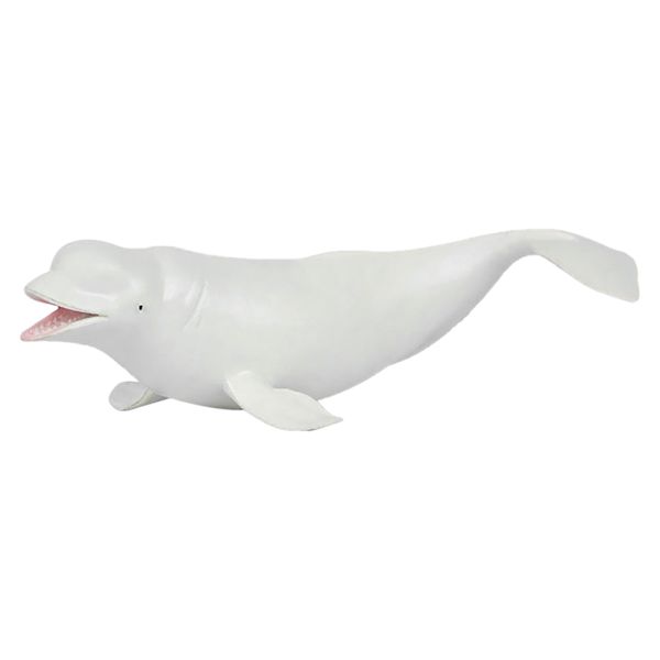 PVC Beluga Whale Model Simulation Animal Figure Decoration Toy