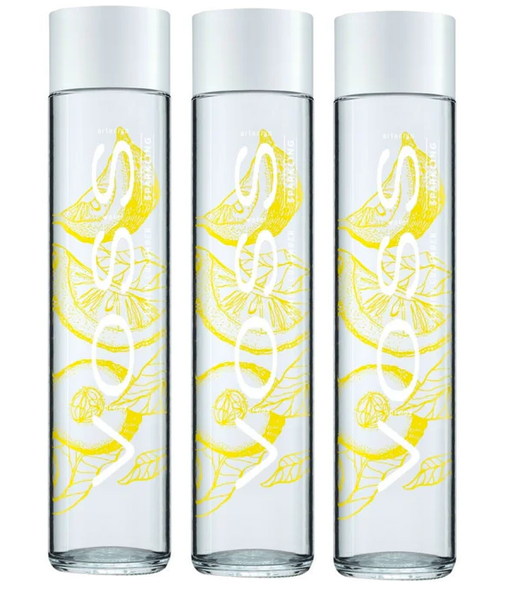 Voss Sparkling Water Lemon Cucumber Flavor Glass Bottled Drink 375ml Pack 3