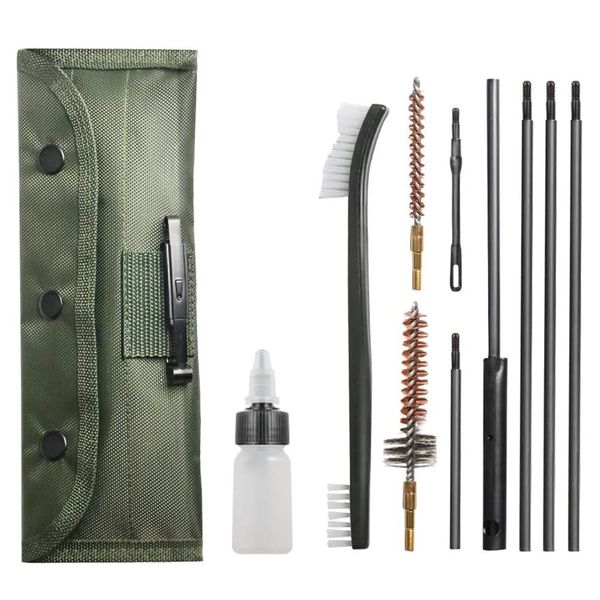 Portable 10 Piece Universal a.22cal 5.56mm Butt Stock Cleaning Kit + Case