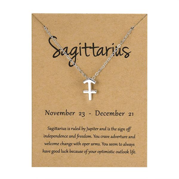 Necklace Silver Plated Horoscope Astrology Zodiac Sign Pendant