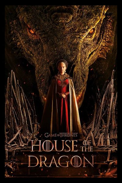 House of the Dragon (Dragon Throne) Poster with Black Frame