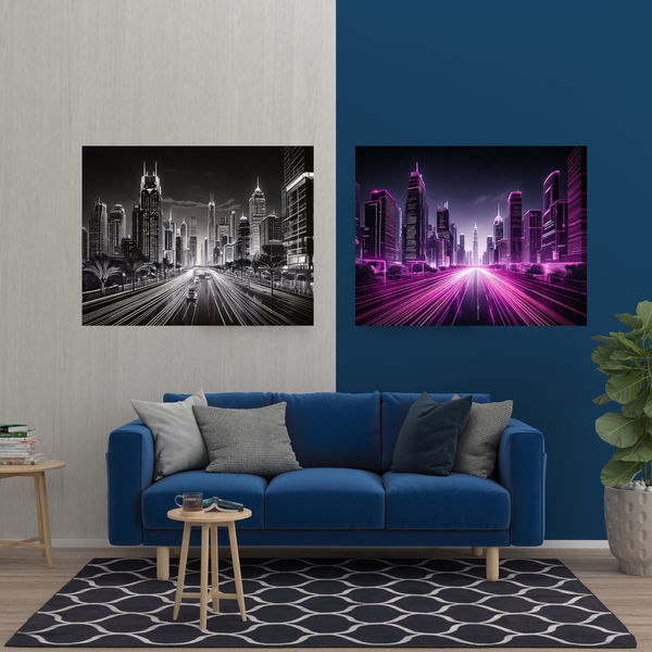 Rootedart Canvas Home Decor Wall Art - City Scape 2 Split