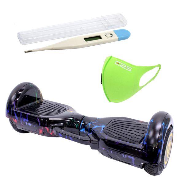 Self Balance Scooter 6.5" Hoverboard - LED - Bluetooth - ERS Mask - Blu Lightning