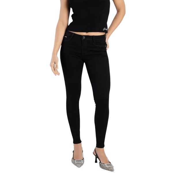 Sissy Boy: Avery Mid-Waist Black Basic Skinny Jean