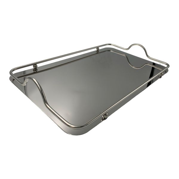 Fancy Serving Tray Rectangular Stainless Steel 42x27cm