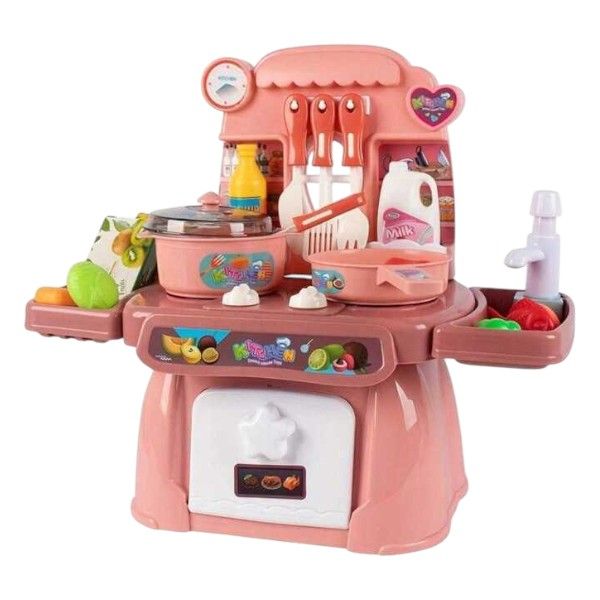 Kids' Interactive Kitchen Playset - Pink - 53-Piece