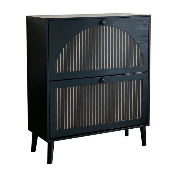 Shoe Rack Storage Cabinet Shelves Flip Drawers Freestanding Organizer