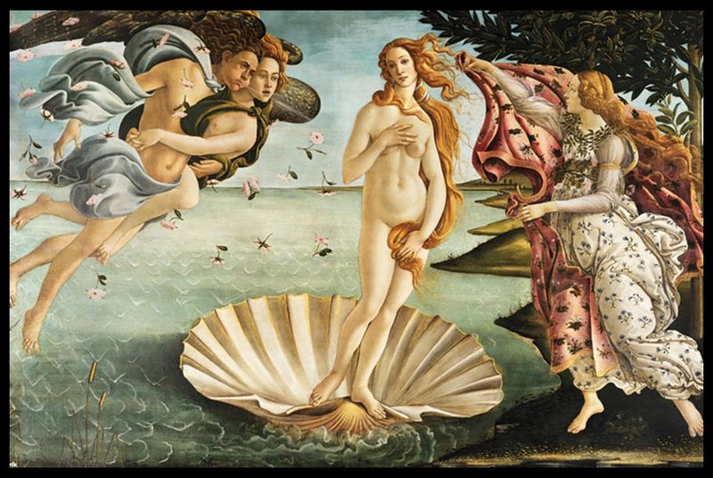 Sandro Botticelli (The Birth of Venus) Poster with Black Frame