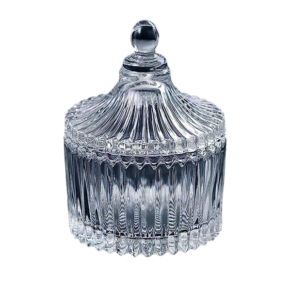 Crystal Ribbed Glass Sugar Bowls - Set of 4