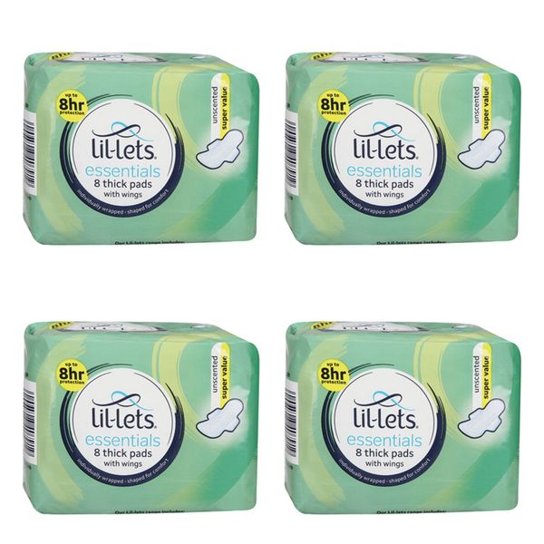 Lil-Lets Essential Pads Unscented (4 x 8s)