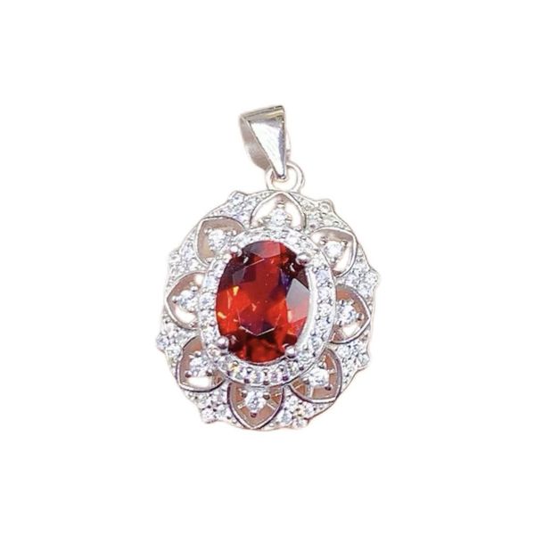 Natural Gemstone Oval Red Pendant, Exquisite Pendant For Women.